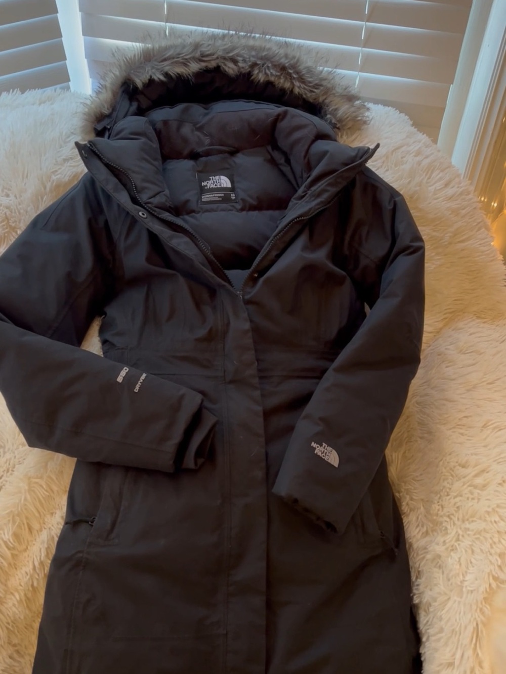 The North Face Women's Black Insulated Parka with Faux Fur Hood